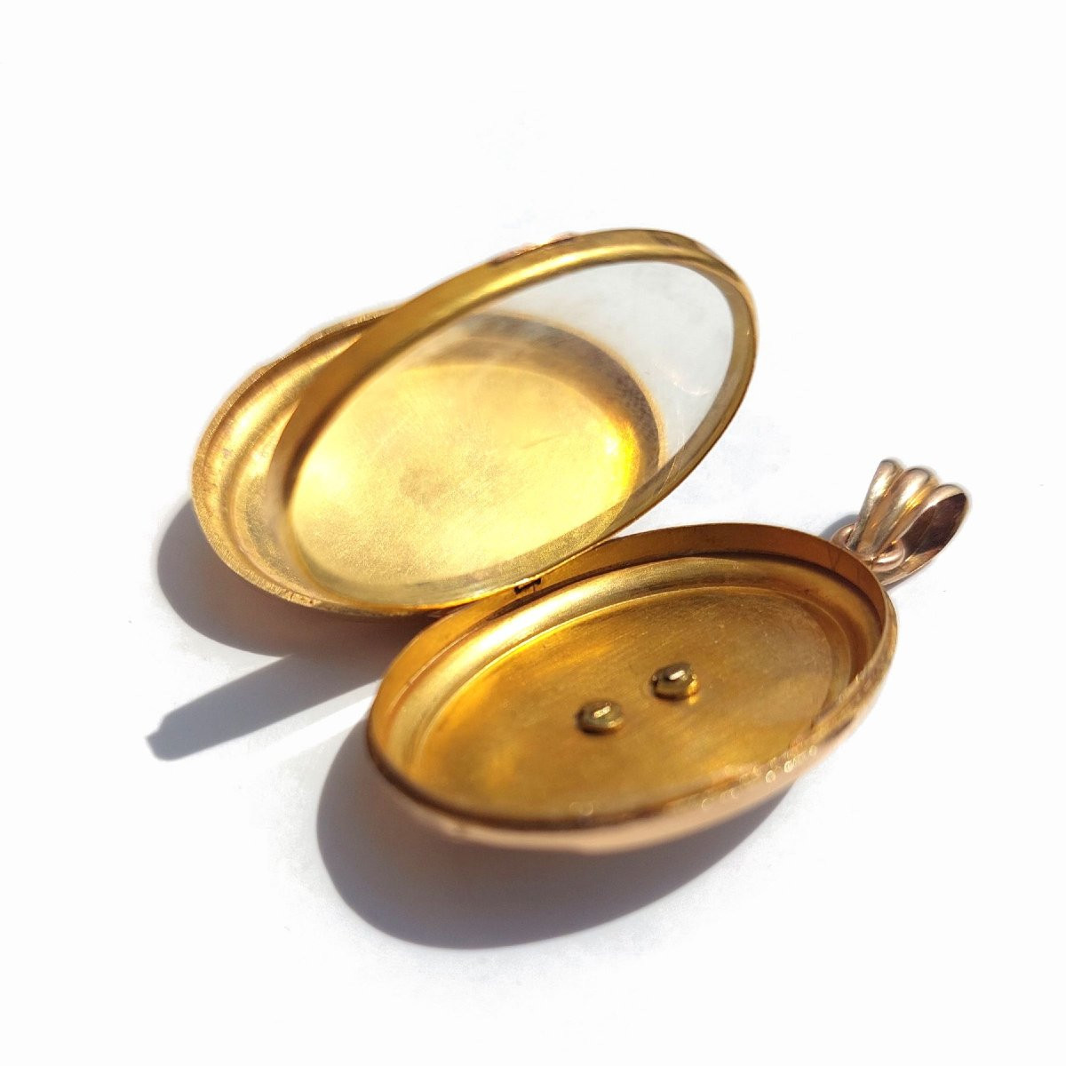19th Century Medallion Pendant, 18k Gold And Pearl-photo-4