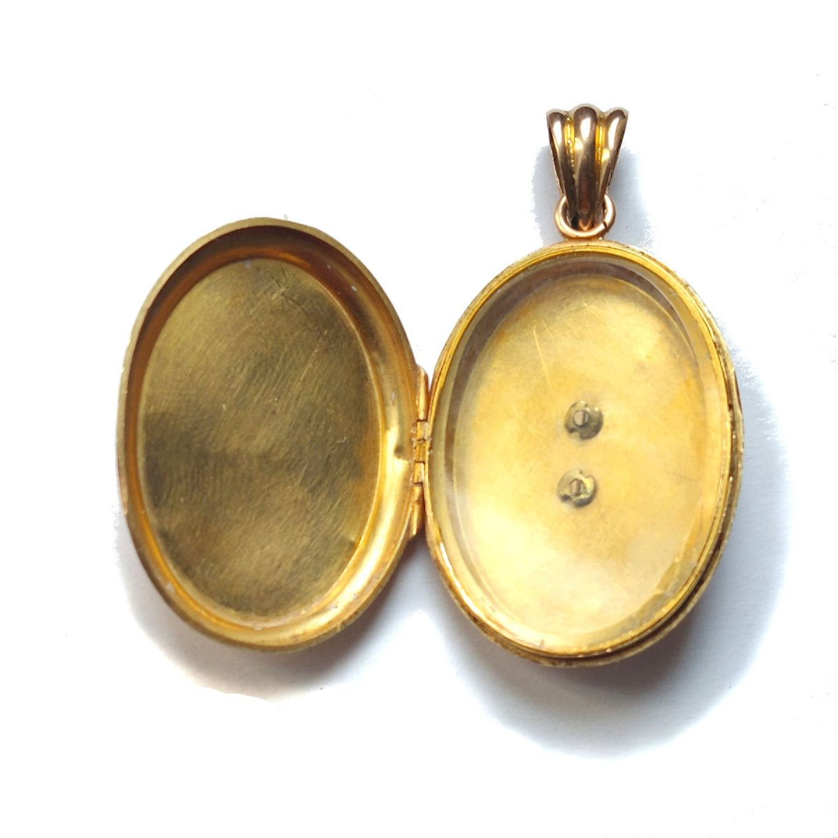 19th Century Medallion Pendant, 18k Gold And Pearl-photo-1