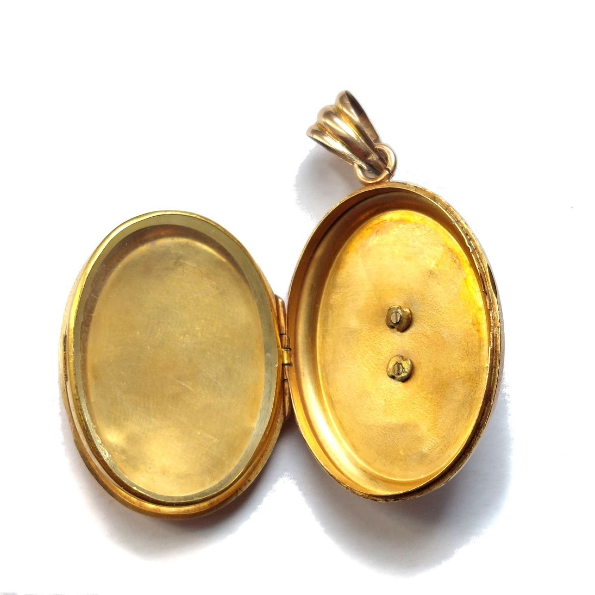 19th Century Medallion Pendant, 18k Gold And Pearl-photo-2