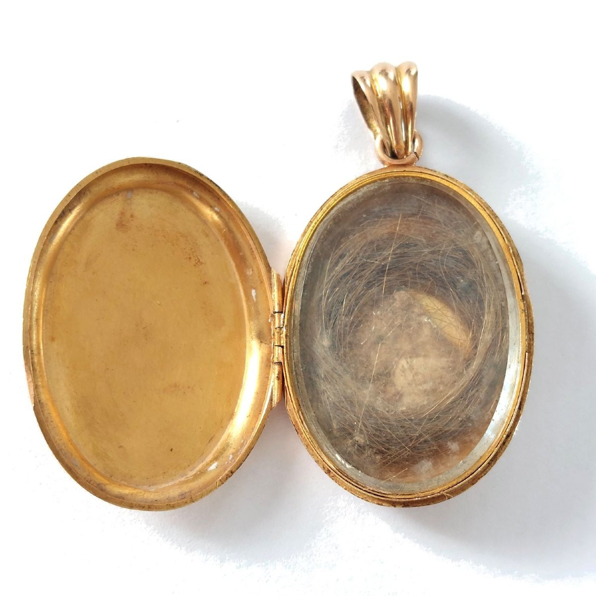 19th Century Medallion Pendant, 18k Gold And Pearl-photo-5