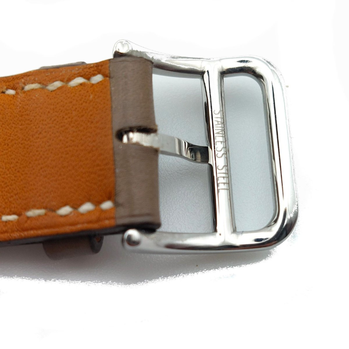 Montre Hermès Cape Cod, Grand Modèle, Automatique, acier et veau Swift-photo-7