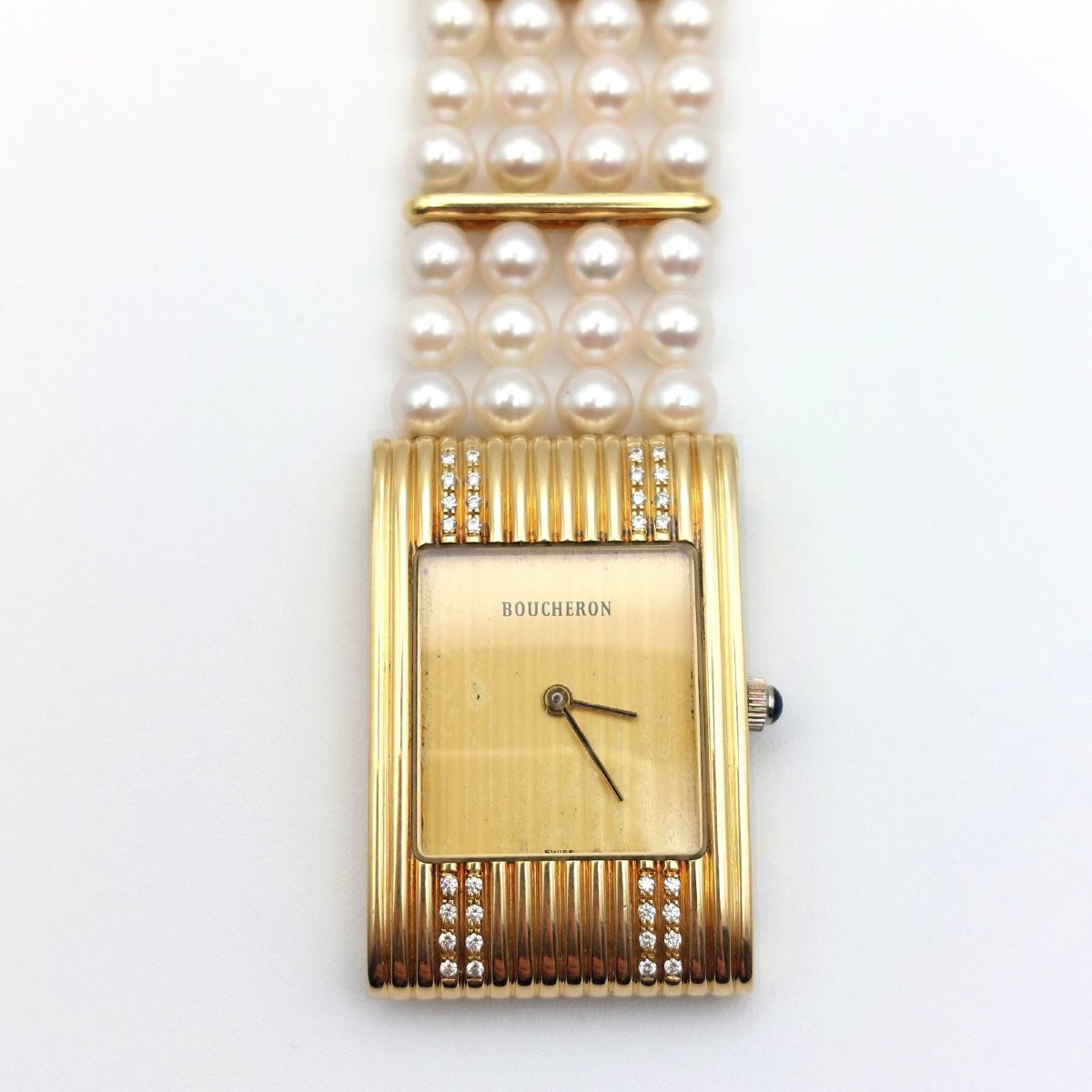 Montre Boucheron « Reflet » or 18k et diamants — full set avec sept bracelets interchangeables-photo-4