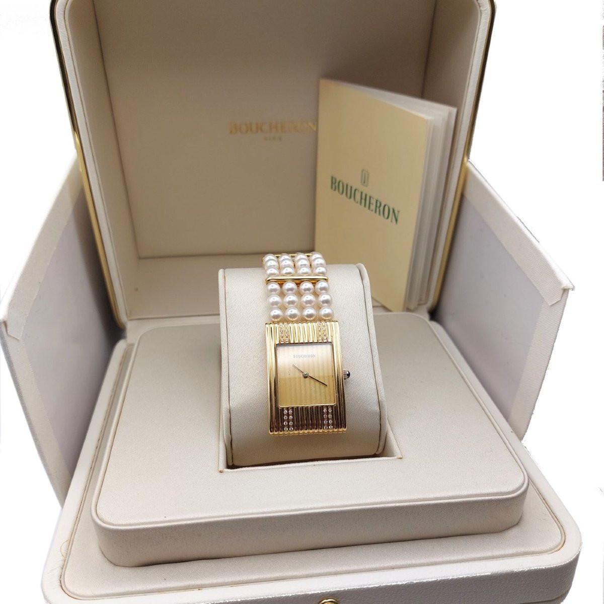 Montre Boucheron « Reflet » or 18k et diamants — full set avec sept bracelets interchangeables-photo-6