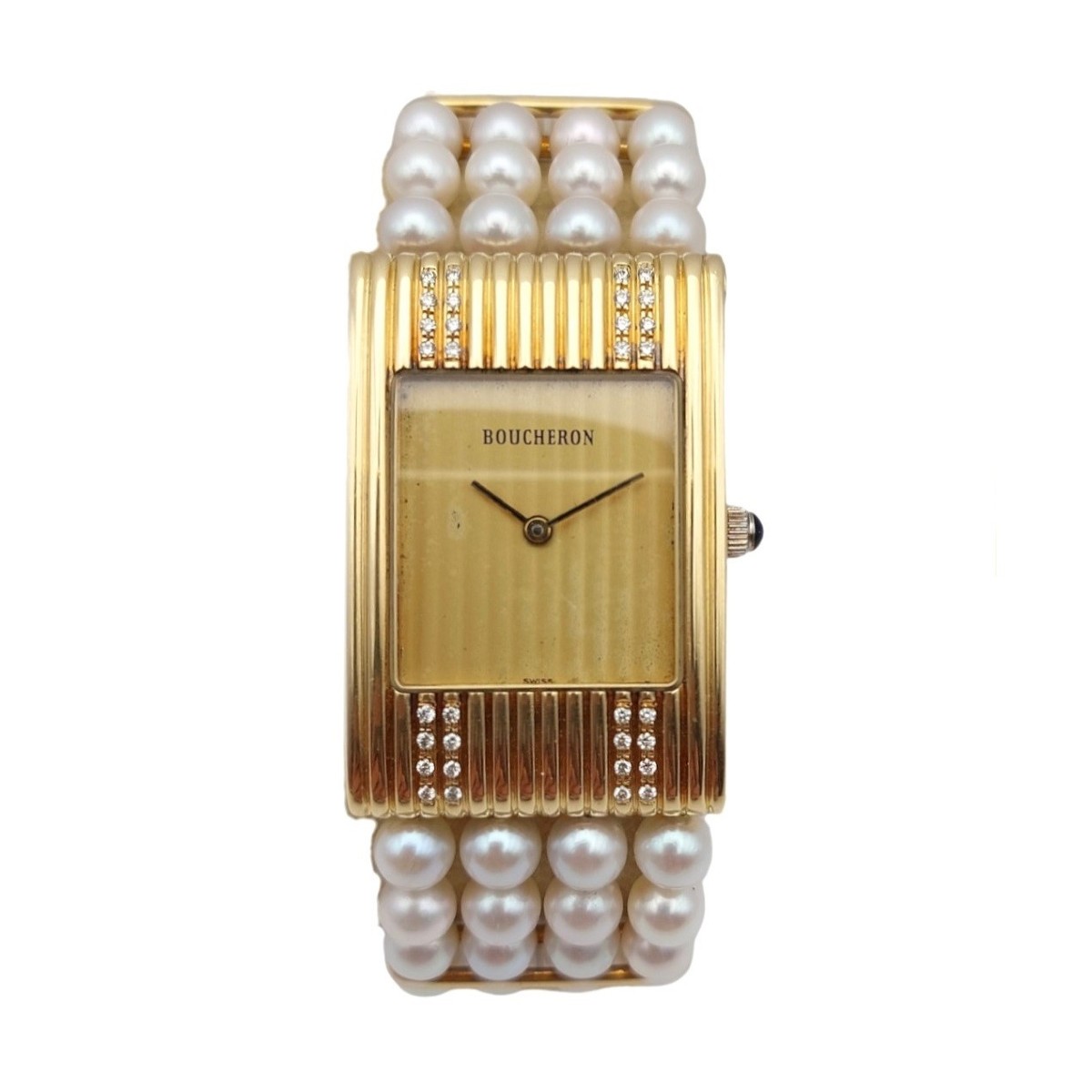 Montre Boucheron « Reflet » or 18k et diamants — full set avec sept bracelets interchangeables