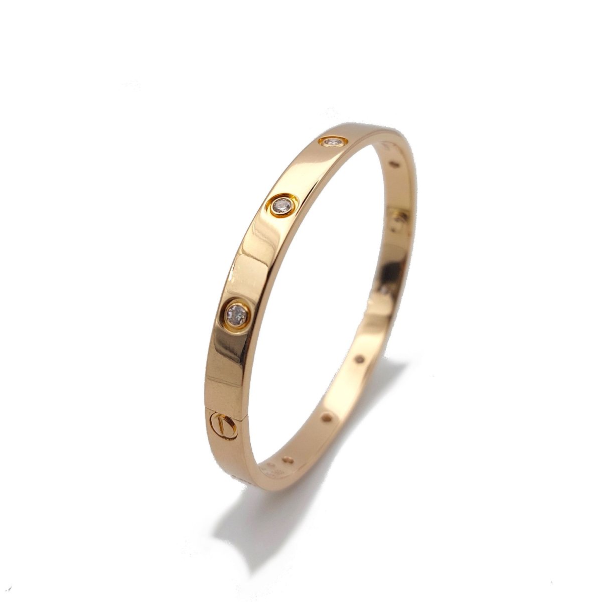 Bracelet Cartier Love diamants et or jaune 18k-photo-4