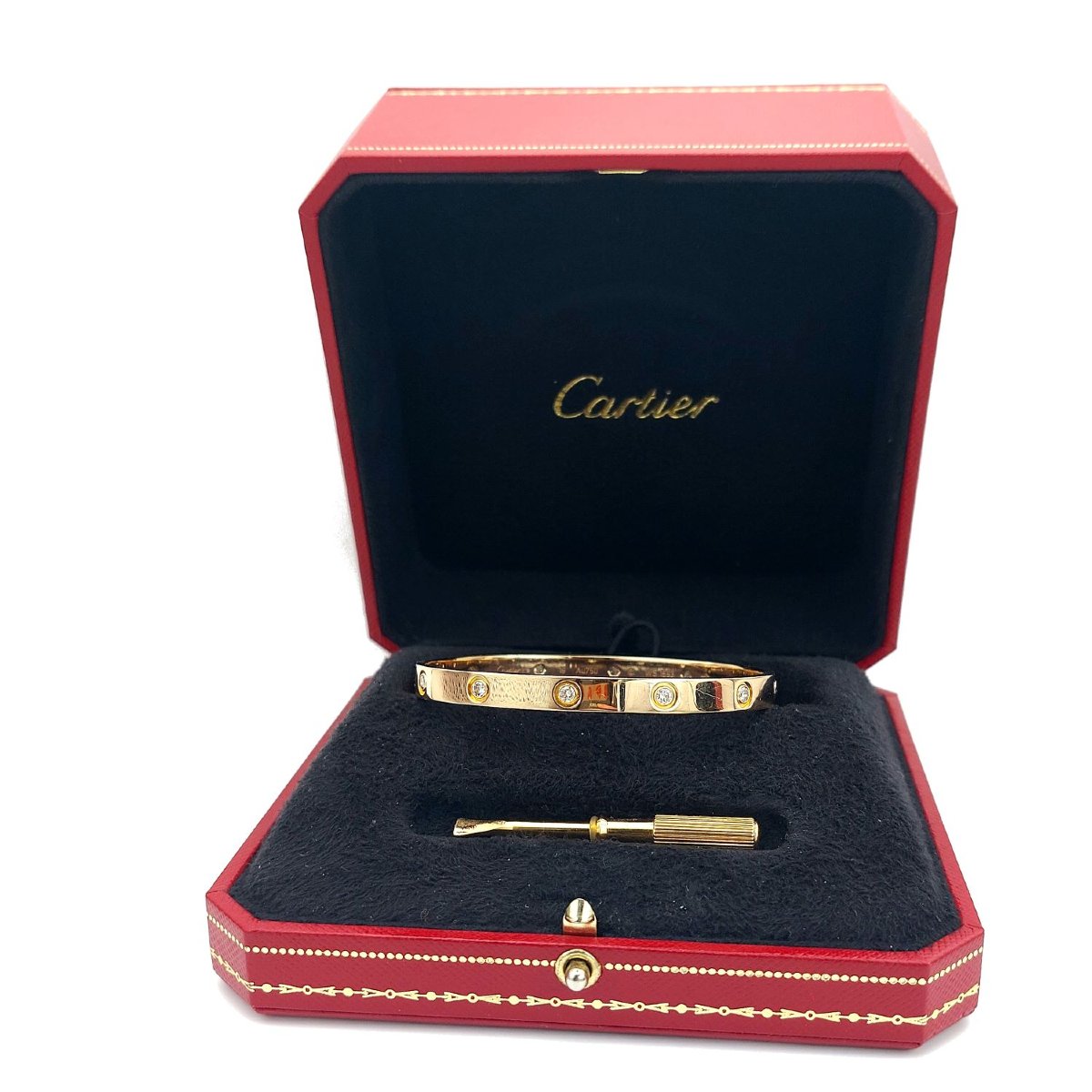 Bracelet Cartier Love diamants et or jaune 18k-photo-4