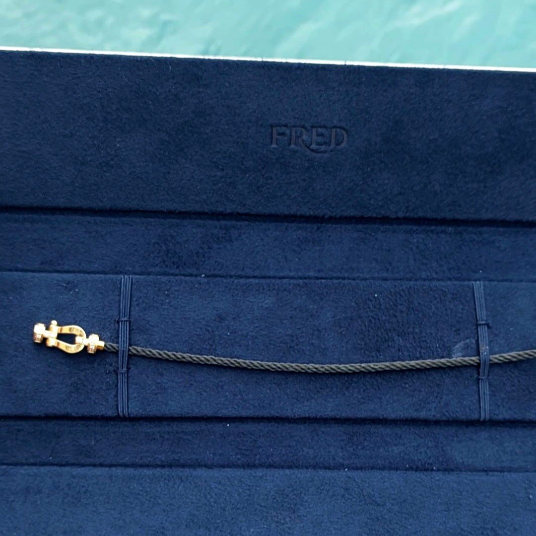 Bracelet Fred Force 10 diamants - Moyen Modèle - or jaune 18k et corderie-photo-3