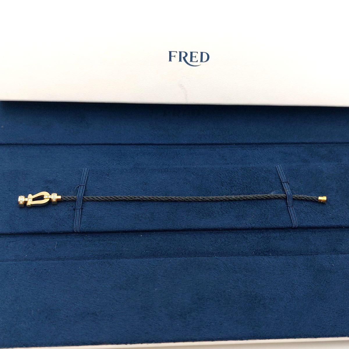 Bracelet Fred Force 10 diamants - Moyen Modèle - or jaune 18k et corderie-photo-4