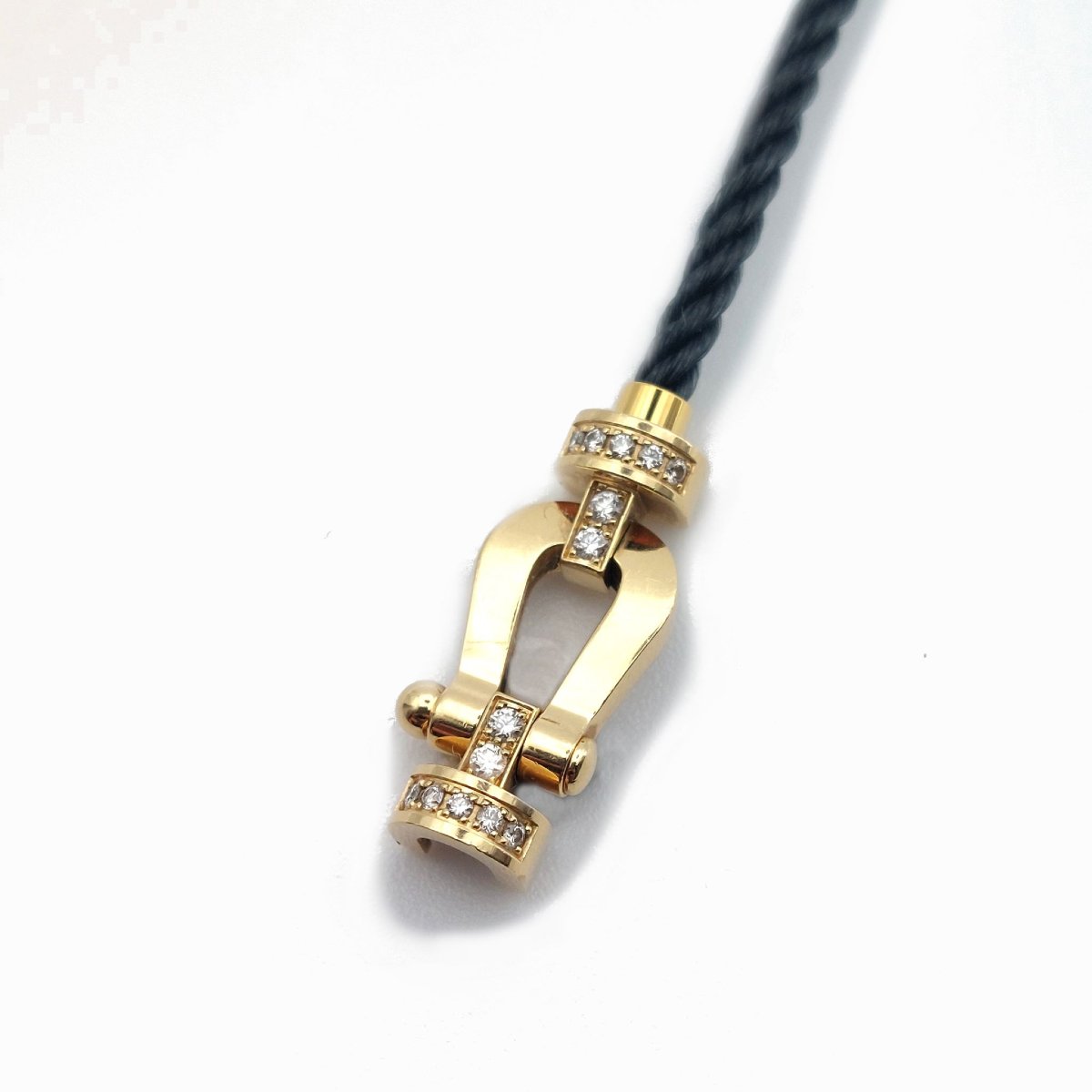 Bracelet Fred Force 10 diamants - Moyen Modèle - or jaune 18k et corderie-photo-1
