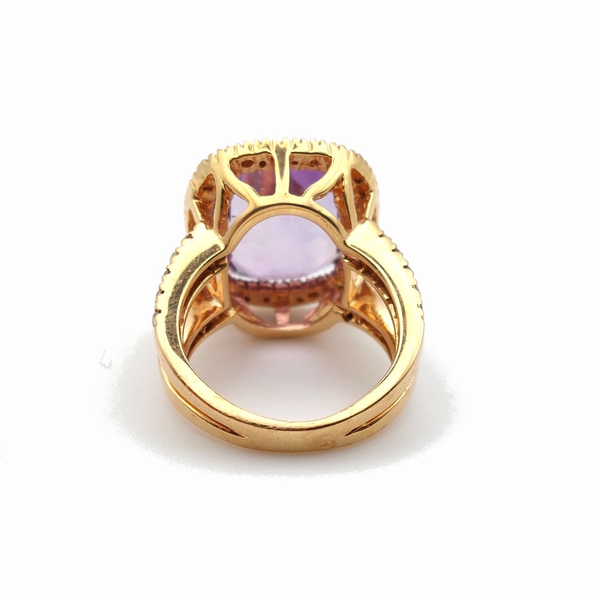 Bague améthyste "Lilas", diamants et or rose 18k-photo-2