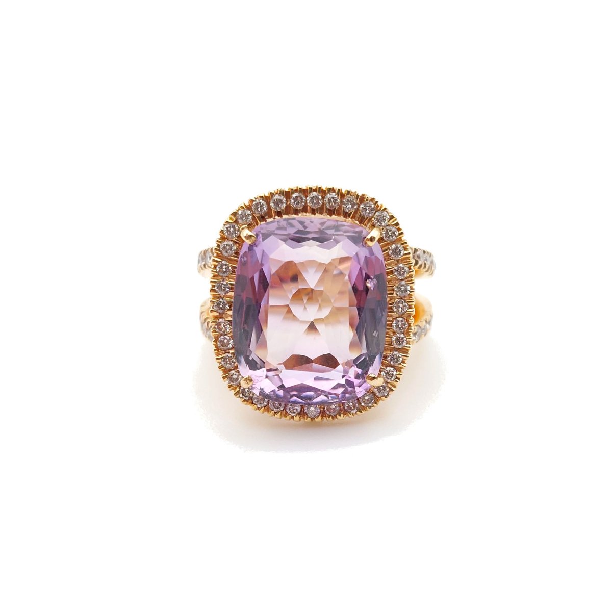 Bague améthyste "Lilas", diamants et or rose 18k-photo-4