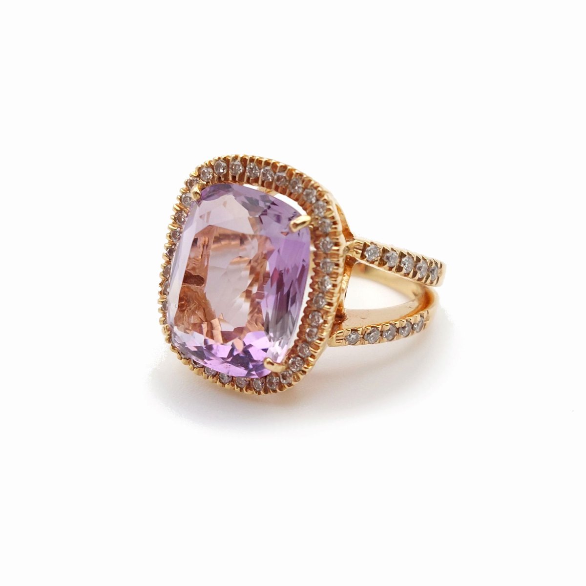 Bague améthyste "Lilas", diamants et or rose 18k-photo-5