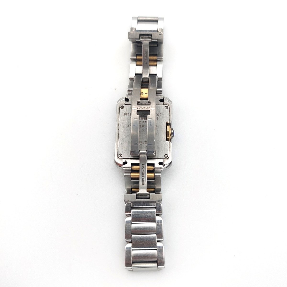 Montre Cartier Tank Anglaise petit modèle, acier et or jaune-photo-4