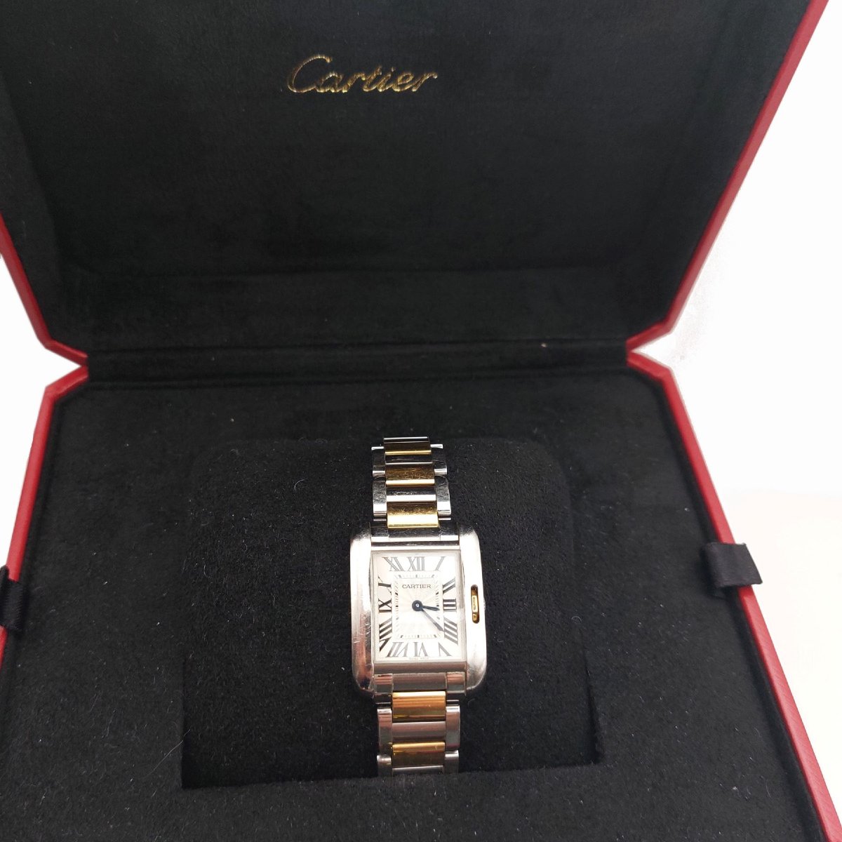 Montre Cartier Tank Anglaise petit modèle, acier et or jaune