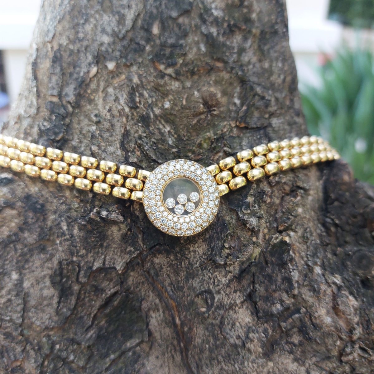 Collier Chopard Happy Diamonds or jaune 18k et diamants-photo-3