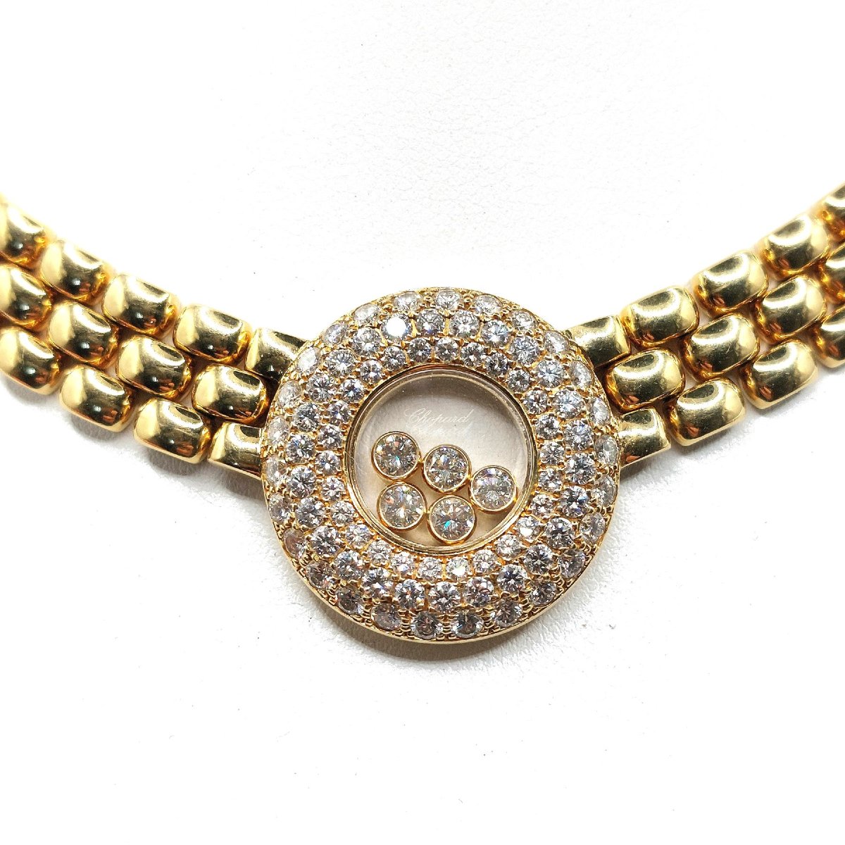 Collier Chopard Happy Diamonds or jaune 18k et diamants-photo-4