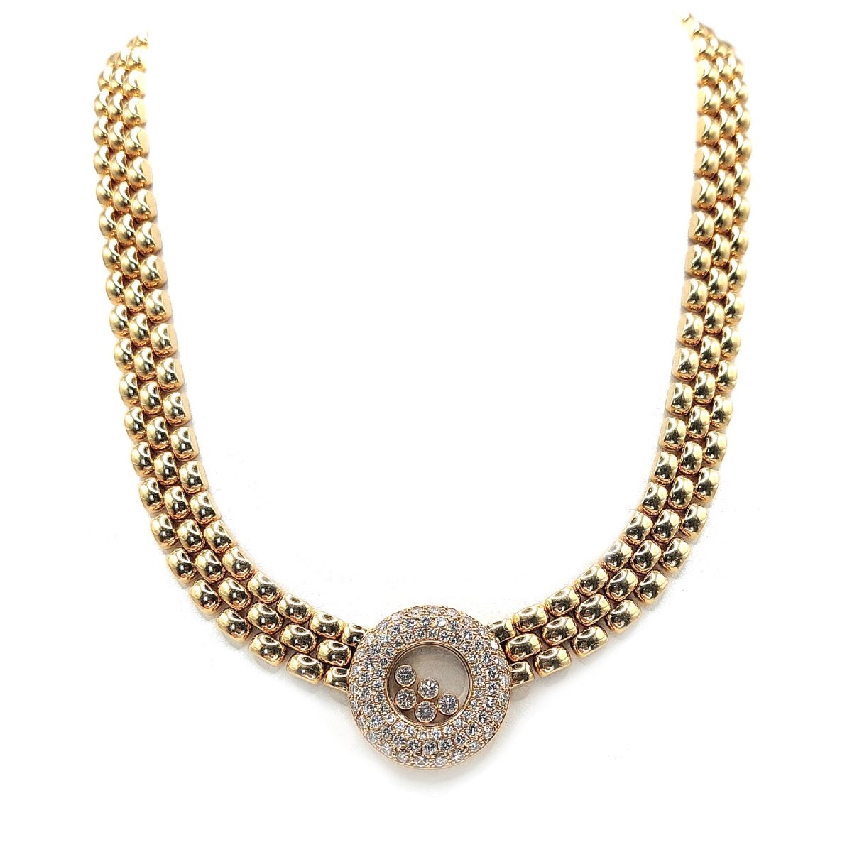 Collier Chopard Happy Diamonds or jaune 18k et diamants