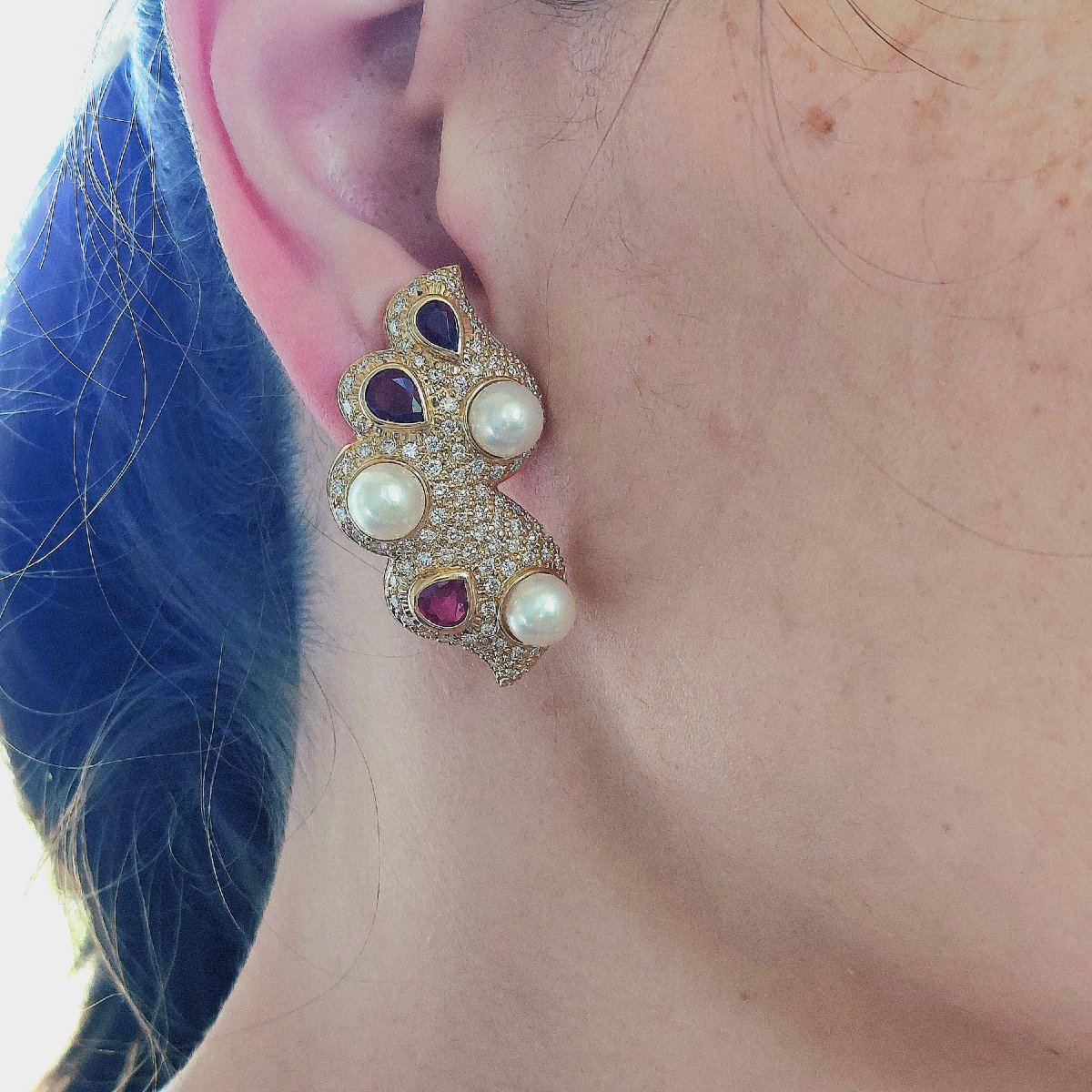 Vasari "clouds" Earrings, 1980s -photo-2
