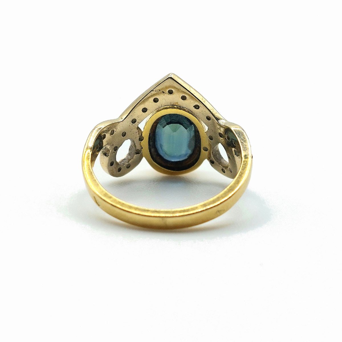 Bague saphir « Diadème » or 18k deux tons et diamants-photo-1