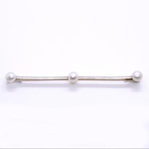 “triade” Barrette Brooch, 18k Gold And Natural Pearls