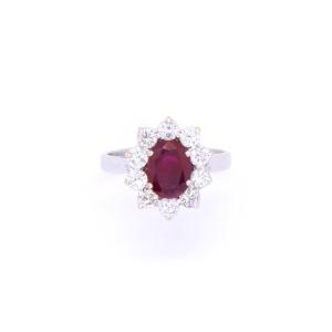 Ruby And Diamond « Jeanne » Ring. 