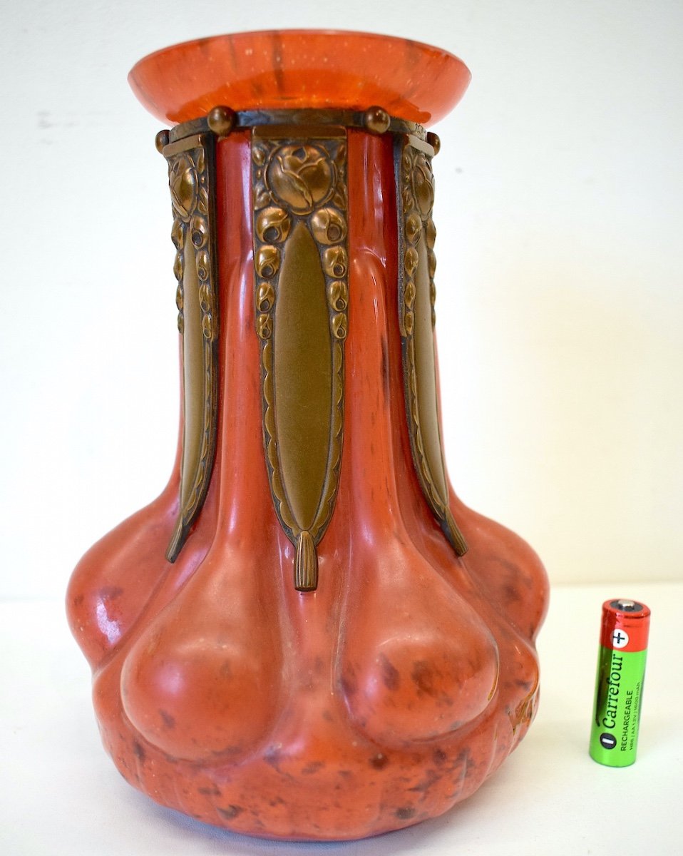Vase Sign&eacute; Val Verrerie d&#039;Art Lorrain  Daum &amp; Croismare  Art Nouveau  Ref409-photo-7