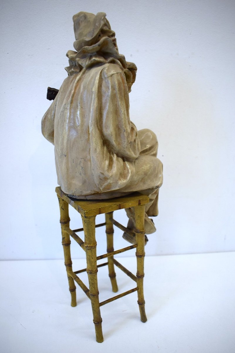 Theater Character From The Commedia Dell Arté Italy Metal Painted Vienna Style XIX Ref411-photo-4