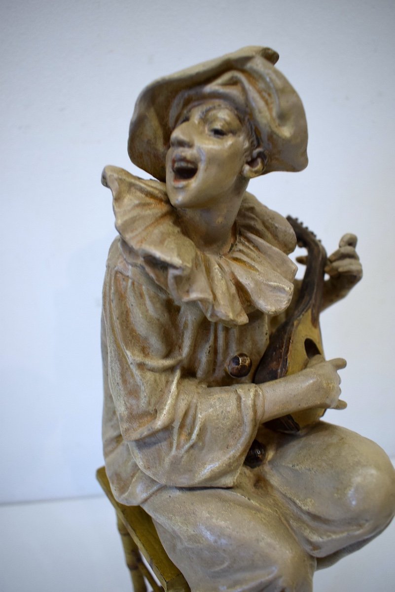 Theater Character From The Commedia Dell Arté Italy Metal Painted Vienna Style XIX Ref411-photo-6
