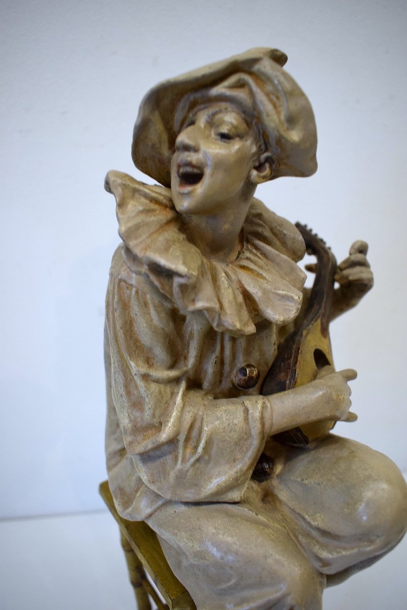 Personnage De Th&eacute;&acirc;tre De La Commedia Dell Art&eacute;  Italie  M&eacute;tal Peint Style Vienne XIX Ref411-photo-6