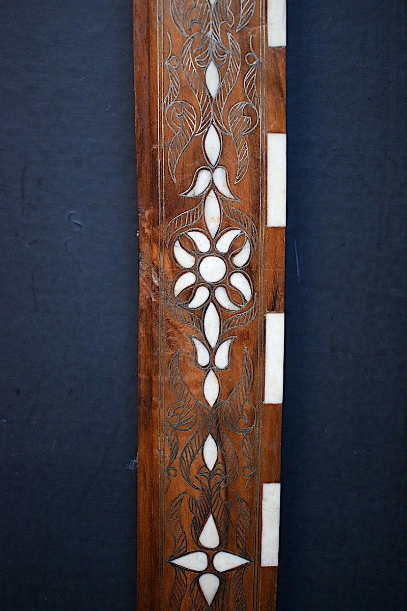 Orientalist Frame Wood Marquetry Bone And Silver Metal Rebate 35 X 29 Cm Frame Ref C1029-photo-2