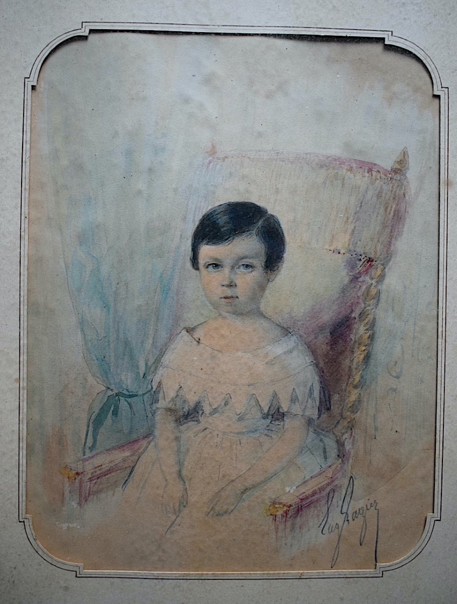Suite Of 4 Portraits Drawings Aquarelle Napoleon III XIX Period Signed To Identify Rt641-photo-5