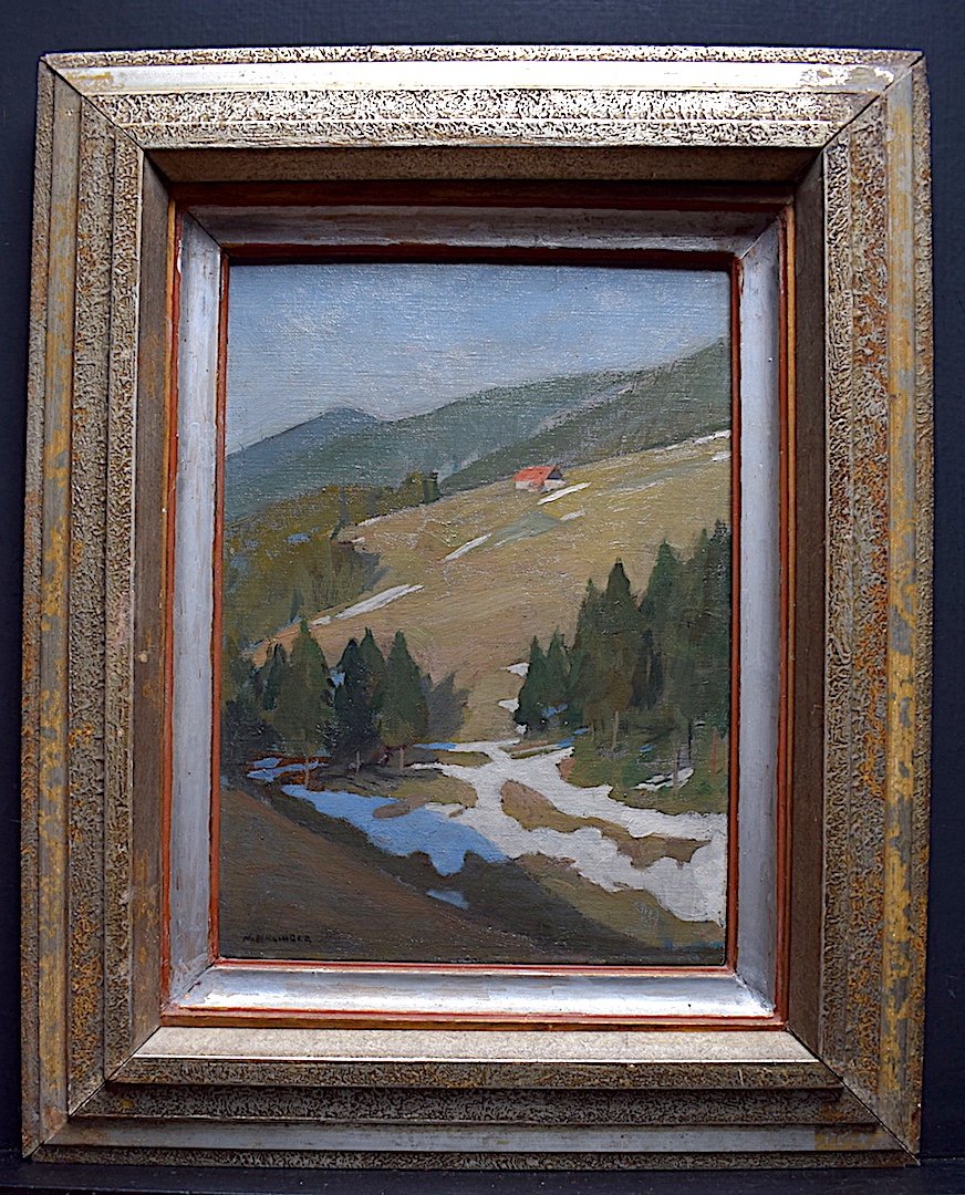 M EHLINGER paysage de Montagne  neige La Maze  Aube  XX RT648