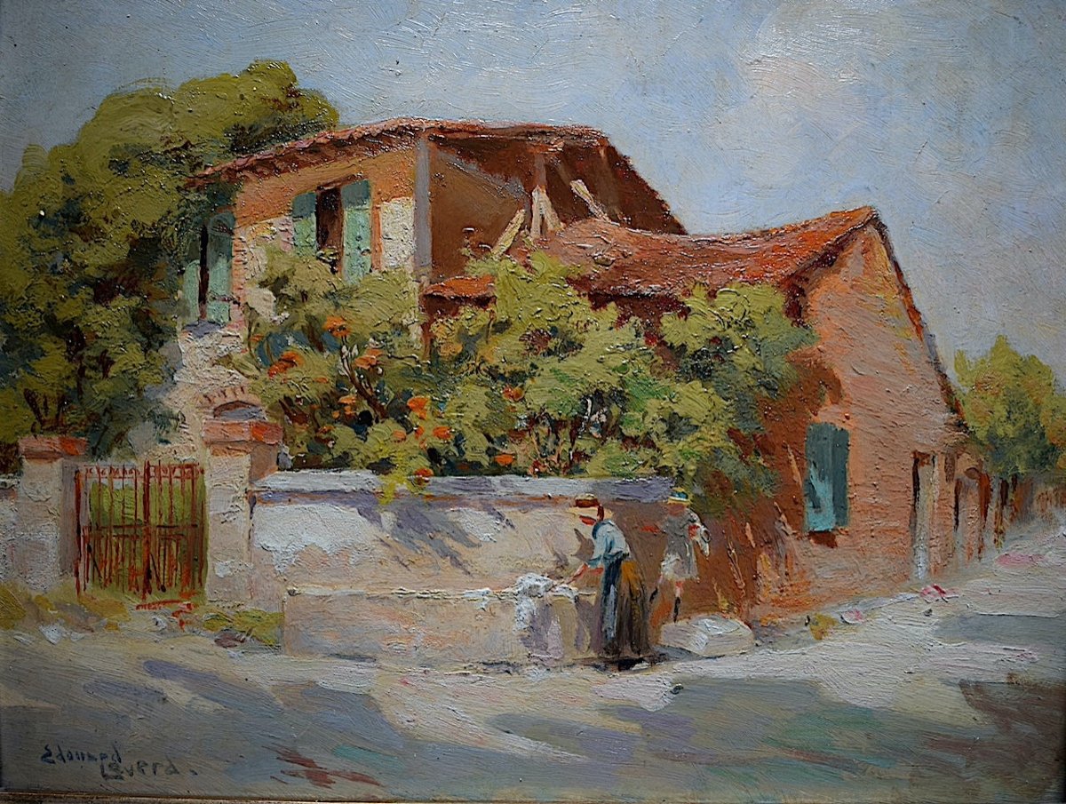 EDOUARD LEVERD Paysage Campagne Lavandière  Provence XX RT650 -photo-2