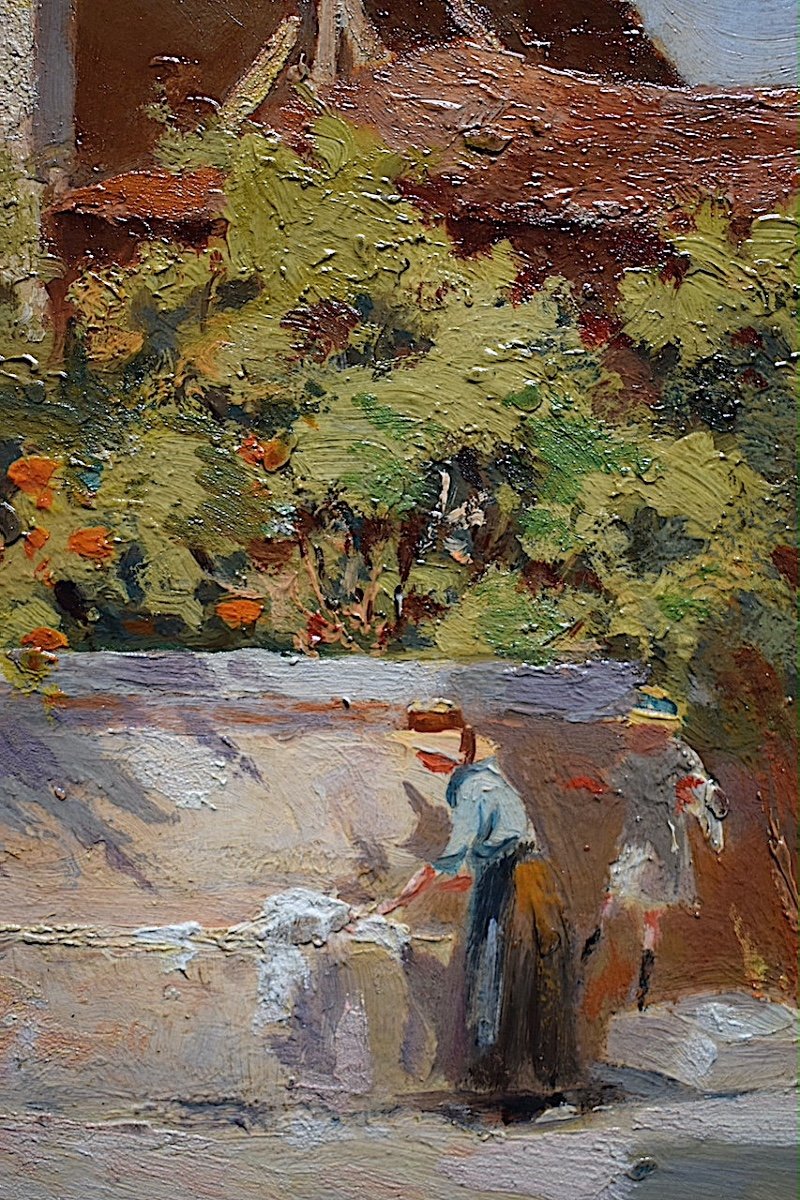 EDOUARD LEVERD Paysage Campagne Lavandière  Provence XX RT650 -photo-4
