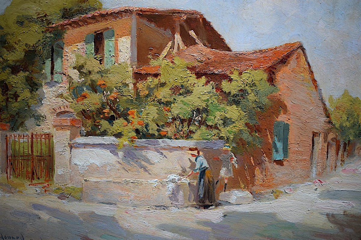 EDOUARD LEVERD Paysage Campagne Lavandière  Provence XX RT650 -photo-2
