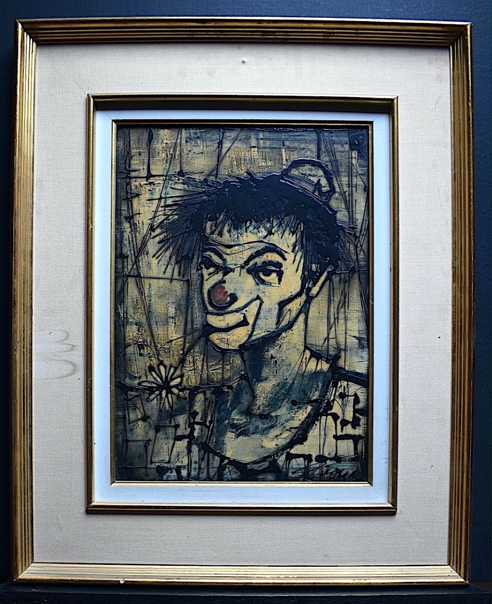 Clown Sad Poet Expressionist Signed To Identify XX Rt665-photo-2