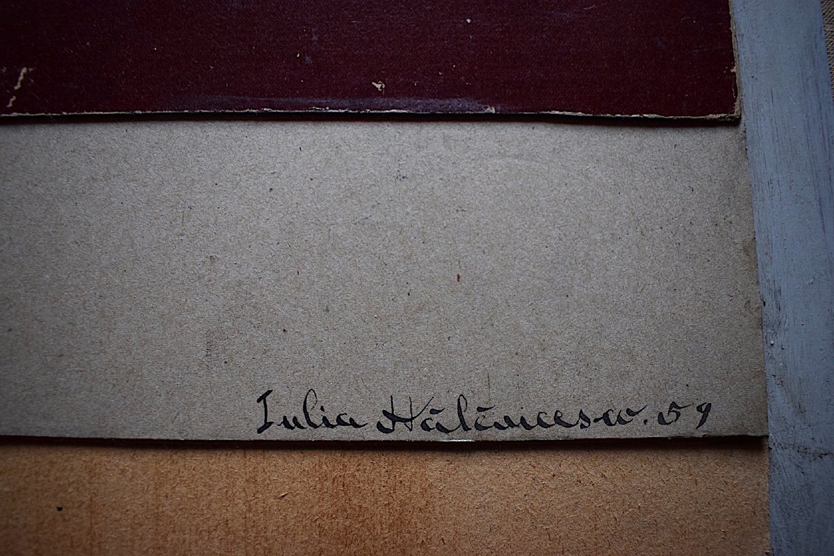 Abstrait Collage Années 1950 1960 Roumanie Russie  Signé JULIA HALAUCESCO XX Rt691-photo-4