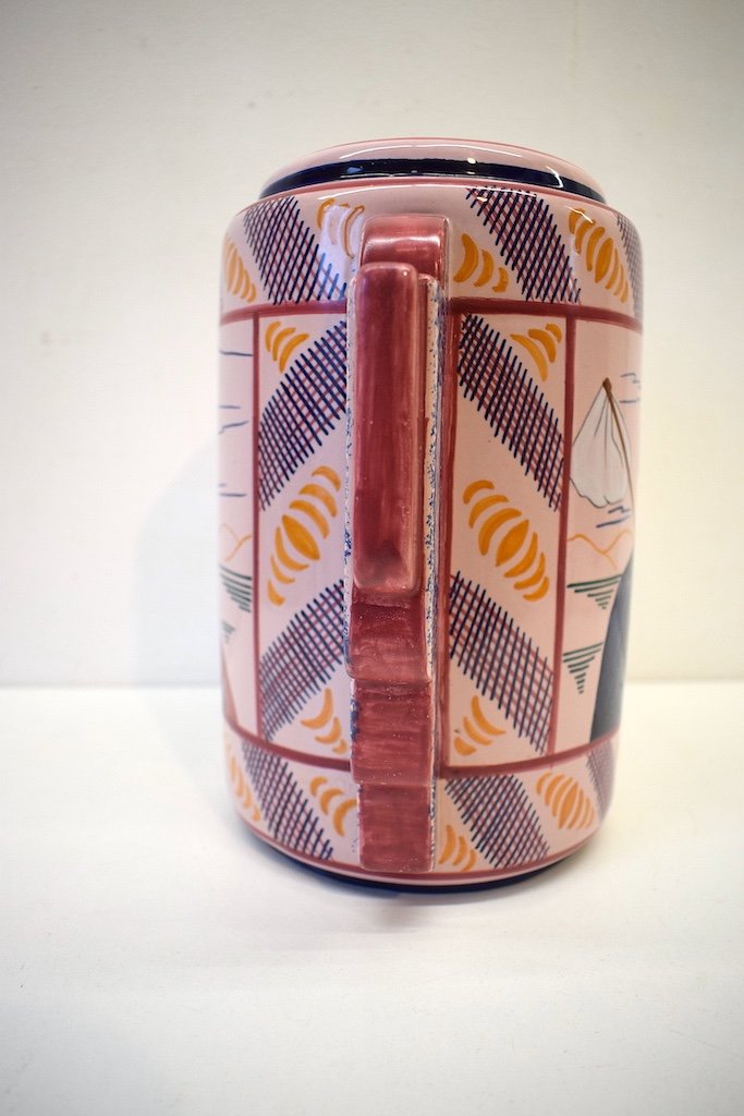 Art Deco Ceramic Vase Signed Cauterets Pyrenees Basque Style Ref44-photo-4