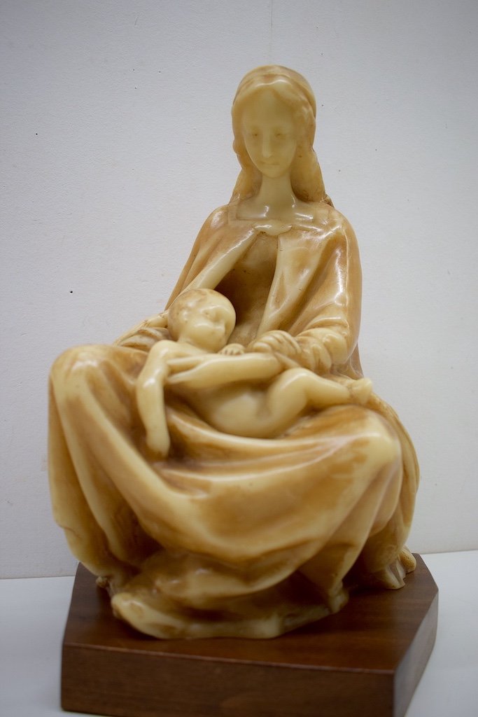Virgin And Sleeping Child In Wax Early 20th Century Ref447-photo-4