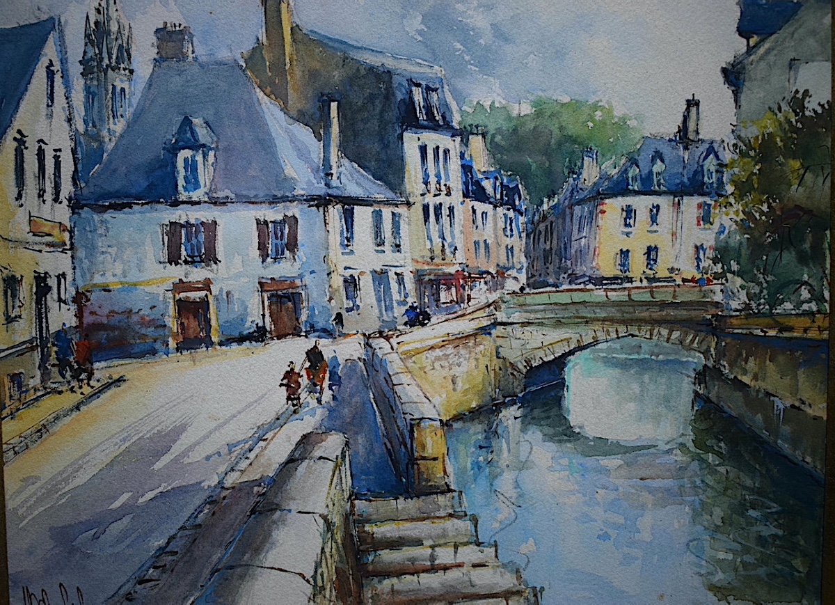 Wrobel Signed Honfleur Normandy Watercolor Marine Impressionist XX Rt696-photo-3