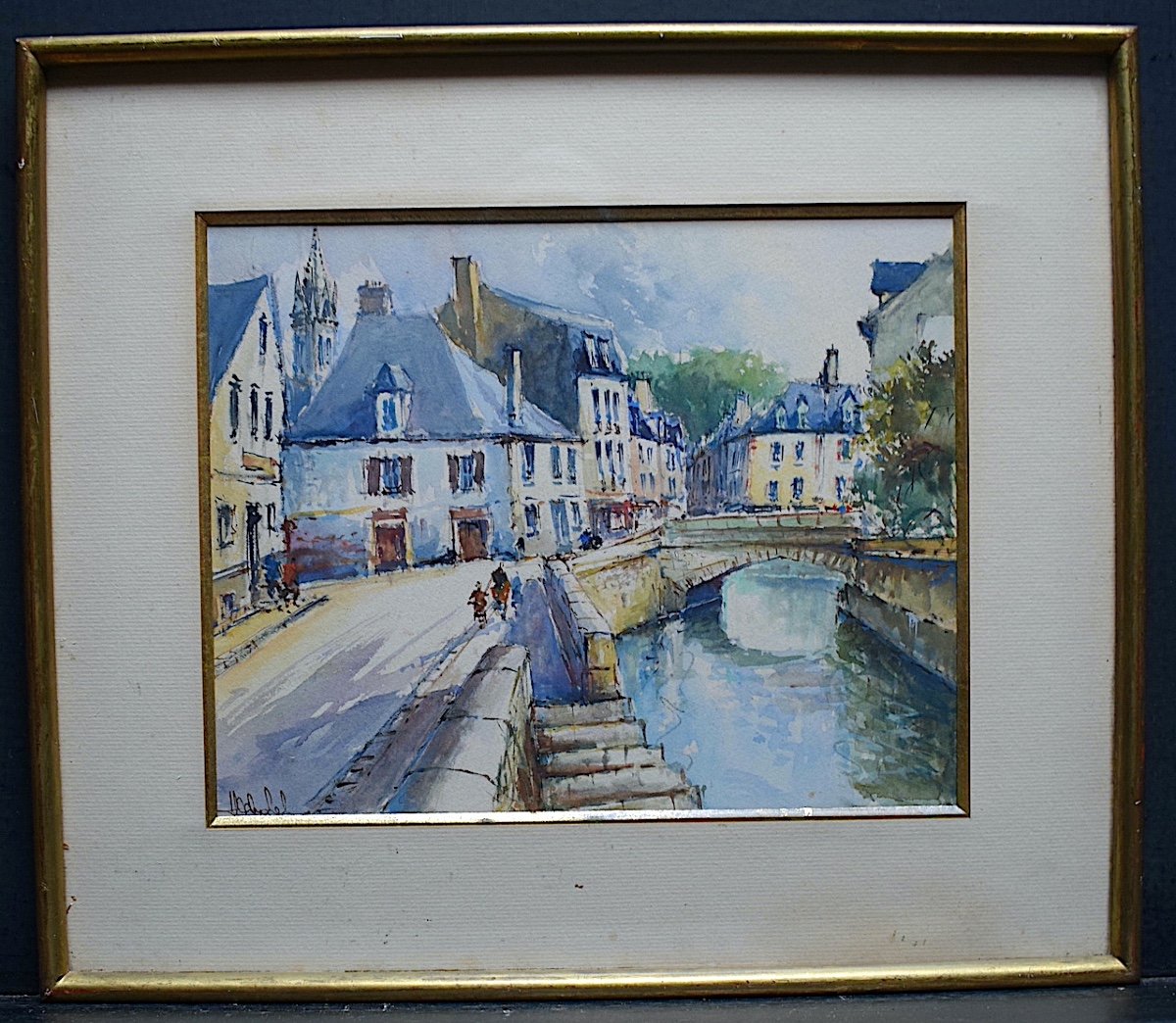 Wrobel Signed Honfleur Normandy Watercolor Marine Impressionist XX Rt696