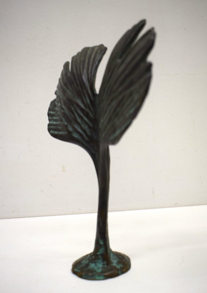 Bernard Jobin Modern Art Bronze Woman Leaf Surrealist XX Th Ref450-photo-2