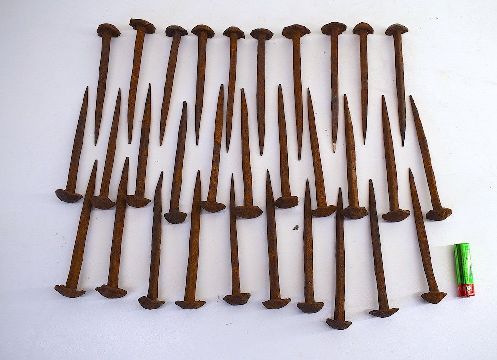 Lot 31 Wrought Iron Nails Ironwork Architecture Door Gate Or Decoration Ref452-photo-2