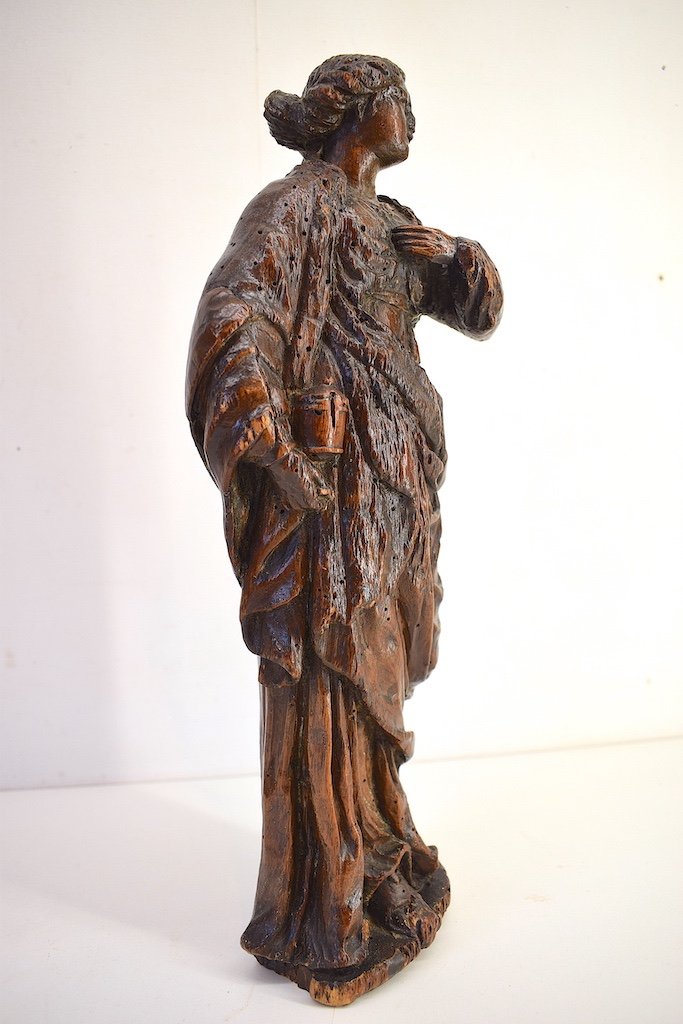 Statue De Femme En Bois Sculpt&eacute; XVII &egrave;me XVIII &egrave;me Si&egrave;cle Ref455-photo-4