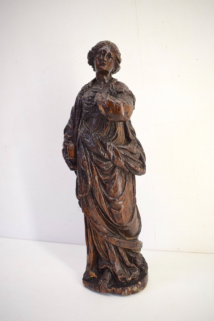 Statue De Femme En Bois Sculpt&eacute; XVII &egrave;me XVIII &egrave;me Si&egrave;cle Ref455-photo-3