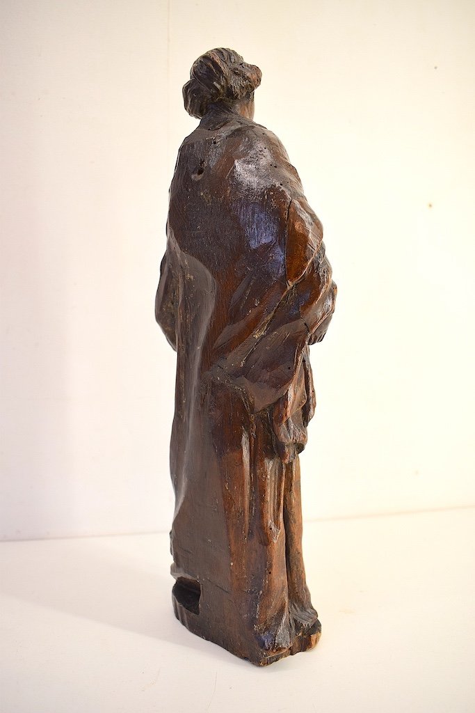 Statue De Femme En Bois Sculpt&eacute; XVII &egrave;me XVIII &egrave;me Si&egrave;cle Ref455-photo-5