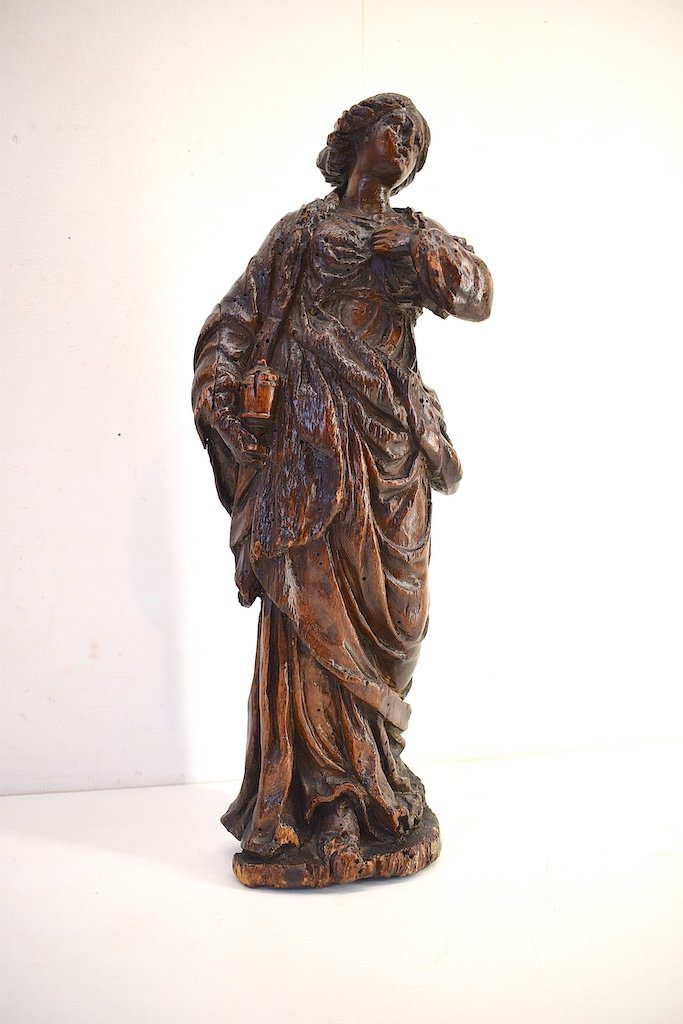 Statue De Femme En Bois Sculpt&eacute; XVII &egrave;me XVIII &egrave;me Si&egrave;cle Ref455-photo-6