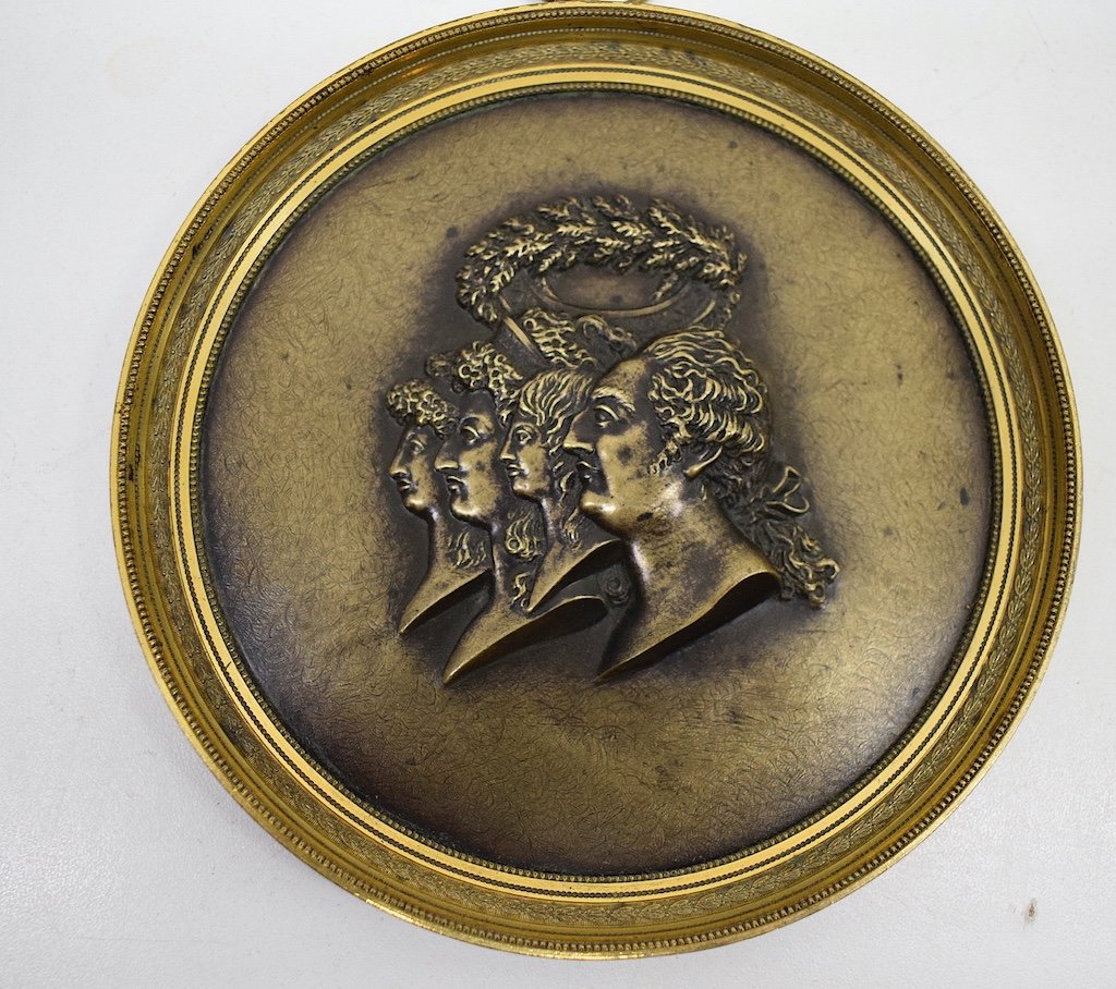 Bronze Medallion Portrait  King Louis XVI And The Royal Family Of France Queen Marie Antoinette Ref488-photo-4