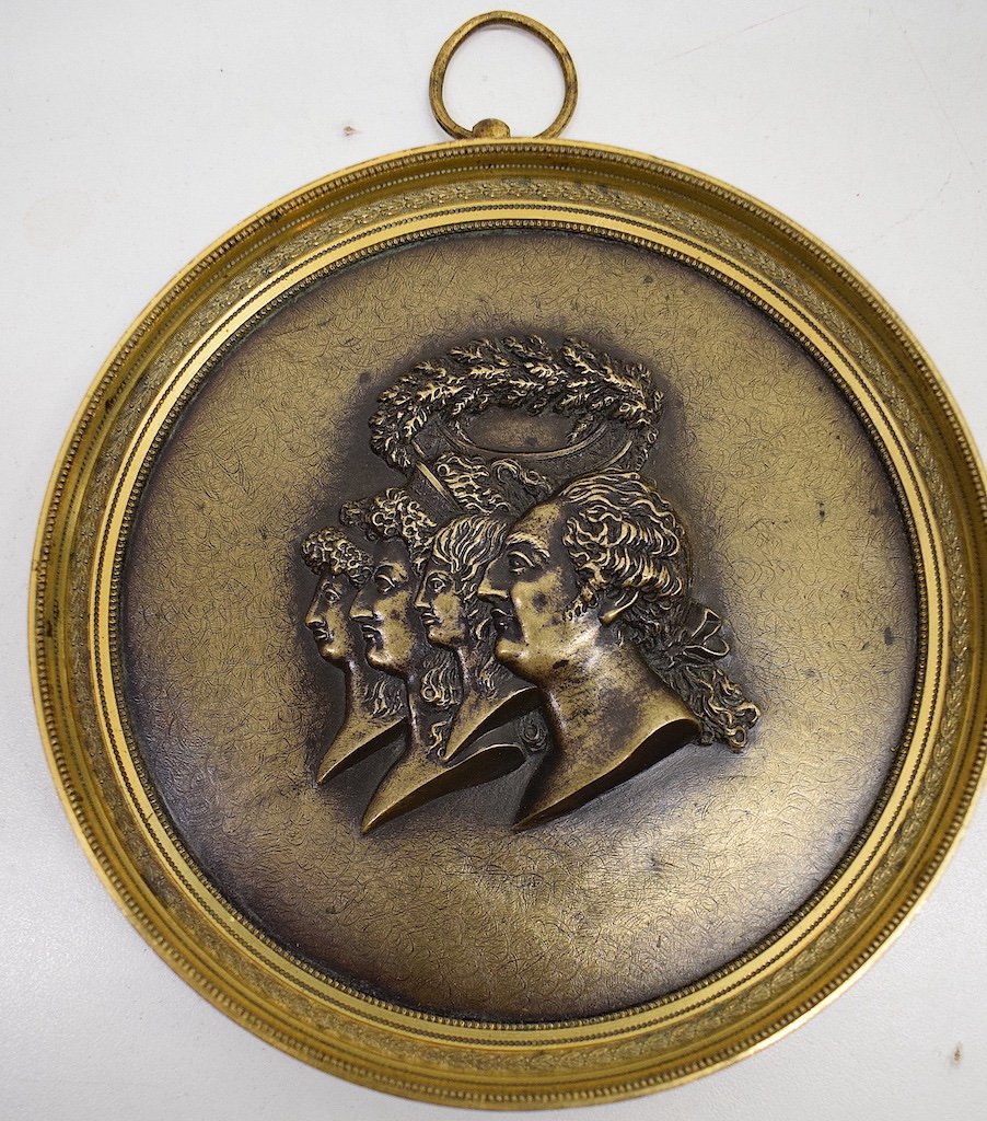 Bronze Medallion Portrait  King Louis XVI And The Royal Family Of France Queen Marie Antoinette Ref488-photo-1