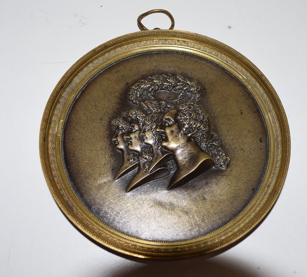 Bronze Medallion Portrait  King Louis XVI And The Royal Family Of France Queen Marie Antoinette Ref488-photo-6